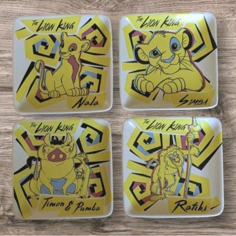 Disney Lion King Trinket Dish Funko Colorful Plates Set Of 4 Neon Pumba Simba